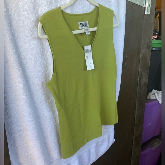 Chico’s Apparel Annie Sleeveless Knit Eden Green; NWT; M/8 - Picture 3 of 12